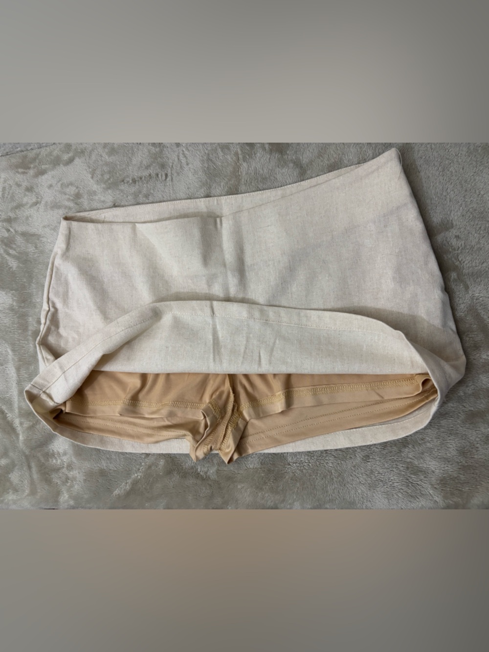 SHEIN women  Light Beige Linen-Blend Pants